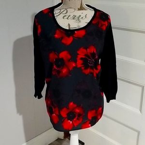Flowered black and red tunic by Faded Glory